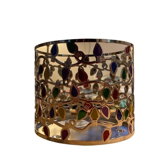 BATH & BODY WORKS Christmas Lightbulb Pedestal 3-Wick Candle Holder CANDLE NWT - Picture 2 of 4